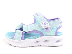 Skechers sandal light blue/lavender glitter with lights  